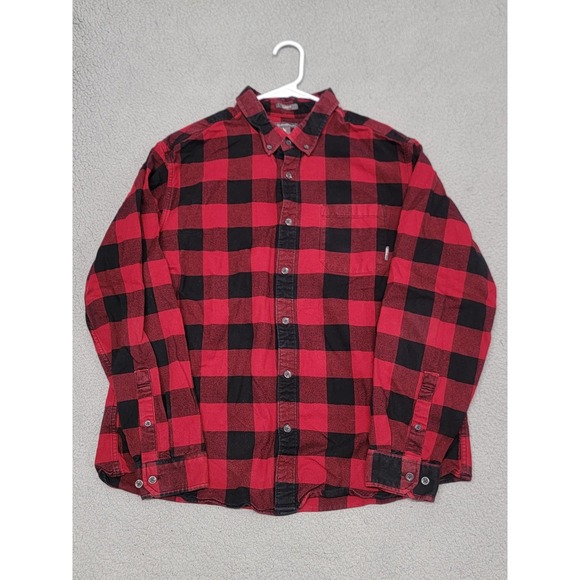 Eddie Bauer Shirt Mens XL Red Buffalo Plaid Flannel Classic Fit Long Sleeve - Picture 1 of 11